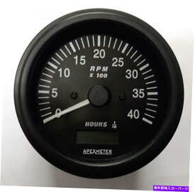 タコメーター タコメーター/時間メーター0-4000 RPMオルタネーターブラックベゼル +24V B Tachometer/Hourmeter 0-4000 RPM Alternator Black Bezel +24V B