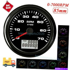 ^R[^[ 85mm}^R[^[Q[W0-7000 PRMfW^A[[^[J[{[gRVh 85mm Marine Tachometer Gauge 0-7000 PRM Digital Hourmeter Car Boat RV Waterproof
