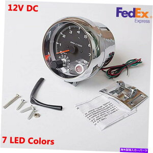 ^R[^[ 12V DC 3.75 "7 LEDF\0-8000 rpmVtgCg^R[^[Q[WUSA 12V DC 3.75" 7 LED Colors Adjustable 0-8000 RPM Shift-Light Tachometer Gauge USA