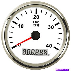 ^R[^[ 85mmzCg^R[^[Ǝԃ[^[4000rpmpKXfB[[I[g}12V/24V 85mm White Tachometer with Hour Meter 4000RPM For Gas Diesel Auto Marine 12V/24V