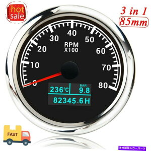 ^R[^[ 85mmԃ^R[^[8000 rpm^`Q[W{[gEH[^[xԃ[^[ 85mm Car Tachometer 8000 RPM Tacho Gauge Boat Water Temp Oil Pressure Hour Meter
