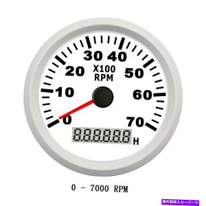 ^R[^[ 85mmzCg}^R[^[Q[WԎԗpgbN{[gfW^7000rpm 85mm White Marine Tachometer Gauge Hour Meter for Car Truck Boat Digital 7000RPM