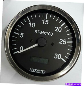 ^R[^[ ^R[^[/ԃ[^[0-3000 rpmI^l[^[MQ[WNx[ +24V 100mm Tachometer/Hourmeter 0-3000 RPM Alternator Signal Gauge Chrome Bezel +24V 100mm