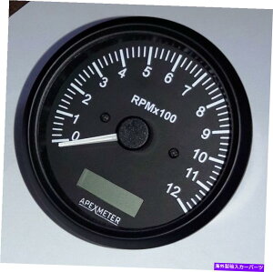 ^R[^[ ^R[^[ԃ[^[0-1200 rpmubNx[80mm}OsbNAbv +M16x1.5ZT[ +12V Tachometer Hourmeter 0-1200 RPM Black Bezel 80mm Mag pickup+M16x1.5 sensor +12V