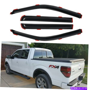 oOV[h 2009-2014 Ford F-150 SuperCrew̃`lCoCU[TCK[h In-Channel Window Vent Visor Sun Rain Guards For 2009-2014 Ford F-150 SuperCrew