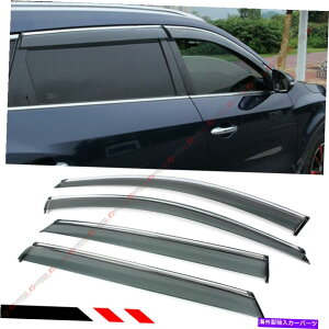 oOV[h 2013-18̃q_CT^tFXLNgEBhEoCU[CK[h̃Nbv FOR 2013-18 HYUNDAI SANTA FE XL CLIP ON CHROME TRIM WINDOW VISOR RAIN GUARD