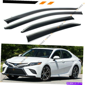 oOV[h 2018-2022g^JNbvINgEBhEoCU[CK[hftN^[ FOR 2018-2022 TOYOTA CAMRY CLIP-ON CHROME TRIM WINDOW VISOR RAIN GUARD DEFLECTOR
