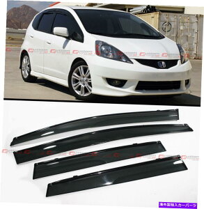 oOV[h 2014N99̑2Honda Fit GE8 Wavy Style Window Visor Rain Guard Clips+Tape FOR 09-2014 2ND GEN HONDA FIT GE8 WAVY STYLE WINDOW VISOR RAIN GUARD CLIPS+TAPE