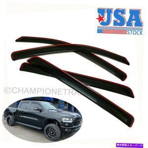 �o�O�V�[���h 2019-2021 RAM 1500�N���[�L���u�݂̂̕č��C���`���l���E�B���h�E�o�C�U�[�T���x���g�K�[�h�̂� US IN-CHANNEL Window Visors Sun Vent Guard For 2019-2021 Ram 1500 Crew Cab ONLY�y���s�A���i�z
