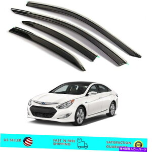 oOV[h q_C\i^2011-2014̃NGbWtX[NEBhETCK[h Smoke Window Sun Rain Guards with Chrome Edge for Hyundai Sonata 2011-2014