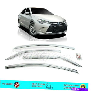 oOV[h NEBhETCoCU[CK[hg^J2015-2017̃V[h Chrome Window Sun Vent Visor Rain Guards Shields for Toyota Camry 2015 - 2017
