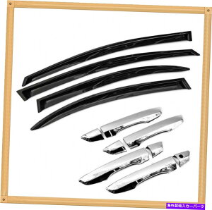 バグシールド 16-18ホンダシビックセダン用のアウトチャネルスモークウィンドウバイザー+4DRハンドルカバー Out-Channel Smoked Window Visors+4DR Handle Covers For 16-18 Honda Civic Sedan