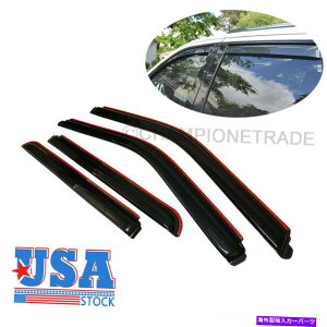 �o�O�V�[���h 17-21�t�H�[�hF150 F250�N���[�L���u�̂��߂̕č��`�����l���E�B���h�E�o�C�U�[�T���x���g���C���K�[�h US IN-CHANNEL Window Visor Sun Vent Rain Guard For 17-21 Ford F150 F250 Crew Cab�y���s�A���i