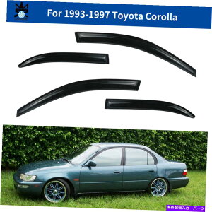 oOV[h 1993N1997Ñg^J[̃EBhEoCU[ftN^[CK[hZbg Window Visor Deflector Rain Guard 4-Piece Set for 1993-1997 Toyota Corolla