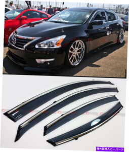 �o�O�V�[���h 2013-15���Y�A���e�B�}�Z�_���̂��߂̃N���b�v�I���^�C�v�̃X���[�N�E�B���h�E�o�C�U�[w/�N�����g���� CLIP-ON TYPE SMOKE WINDOW VISOR W/ CHROME TRIM FOR 2013-15 NISSAN ALTIMA SEDAN