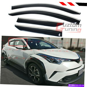 oOV[h 2018-2022g^C-HR CHR CHROMEgEBhEoCU[xgVF[hCK[h FOR 2018-2022 TOYOTA C-HR CHR CHROME TRIM WINDOW VISOR VENT SHADE RAIN GUARD