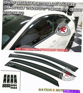 oOV[h OEX^C̃EBhECK[hoCU[ +Nbv17-21z_VrbN5DRnb`obNɓK܂ OE-Style Window Rain Guard Visors + Clips Fits 17-21 Honda Civic 5dr Hatchback
