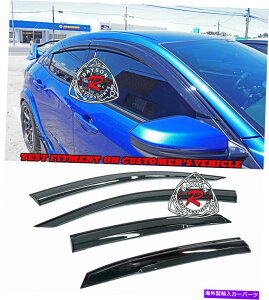 oOV[h Mu-Style Window Rain Guard Viders17-21z_VrbN5DRnb`obNɓK܂ MU-Style Window Rain Guard Visors Fits 17-21 Honda Civic 5dr Hatchback