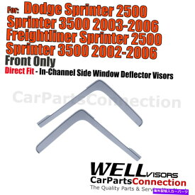 バグシールド Wellvisors In-Channel Window Visors 2PCS for Dodge Sprinter 2500 3500 2002-2006 Wellvisors In-Channel Window Visors 2Pcs For Dodge Sprinter 2500 3500 2002-2006