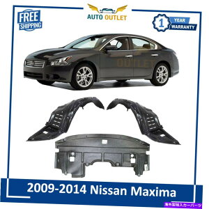 �t�F���_�[���C�i�[ �t�����g�t�F���_�[���C�i�[�Z�b�g +�G���W���X�v���b�V���V�[���h�J�o�[2009-14���Y�}�L�V�} Front Fender Liners Set + Engine Splash Shield Cover For 2009-14 Nissan Maxima�y���s�A���i�z
