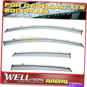 �o�O�V�[���h Wellvisors Sun Wind Deflector for Cadillac XTS�Z�_��13-19�E�B���h�E�o�C�U�[Chrome Wellvisors Sun Wind Deflectors For Cadillac XTS Sedan 13-19 Window Visors Chrome