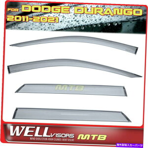 �o�O�V�[���h Wellvisors Rain Sun Wind Deflector for Dodge Durango 11-22�E�B���h�E�o�C�U�[�u���b�N Wellvisors Rain Sun Wind Deflectors For Dodge Durango 11-22 Window Visors Black�y���s�A���i�z