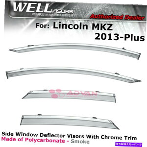 �o�O�V�[���h �����J�[��MKZ��Wellvisors�E�B���h�E�o�C�U�[13-20�J�̕��̃f�B�t���N�^�[Chrome WELLvisors Window Visors for Lincoln MKZ 13-20 Rain Sun Wind Deflectors Chrome
