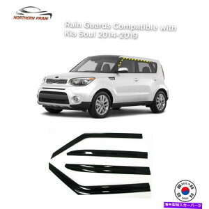 oOV[h Kia Soul 2014-2019̃CK[hi4PCSjX[NFte[vIX^C Rain Guards for Kia Soul 2014-2019 (4PCs) Smoke Tinted Tape-On Style