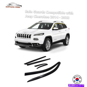 oOV[h W[v`FL[2014-2022i6pcsj̐Fe[vIX^C̃CK[h Rain Guards for Jeep Cherokee 2014-2022 (6PCs) Smoke Tinted Tape-On Style