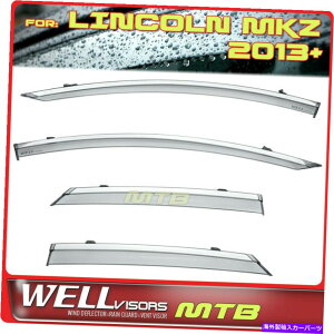 oOV[h Wellvisors Window Viders Deflectors Lincoln MKZ 13-20CK[hChrome Trim WellVisors Window Visors Deflectors Lincoln MKZ 13-20 Rain Guards Chrome Trim