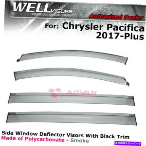�o�O�V�[���h Wellvisors Chrysler Pacifica 2017-2021 Voyager 20-21�E�B���h�E�o�C�U�[�K�[�hBlk WELLvisors Chrysler Pacifica 2017-2021 Voyager 20-21 Window Visors Guards BLK�y���s�A���i�z