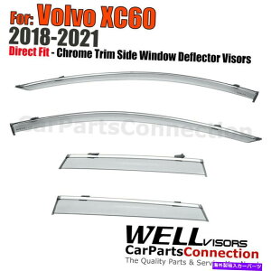 oOV[h Wellvisors Side Windof Deflectors Volvo XC60 2018-2022 Chrome Trim WellVisors Side Window Deflectors Volvo XC60 2018-2022 With Chrome Trim