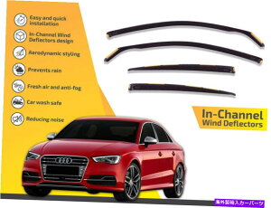 �o�O�V�[���h �`�����l���̕��͔��d��ł́A�A�E�f�BA3 4�h�A2015-up 4PC�̃��C���K�[�h In channel wind deflectors rain guards for Audi A3 4 door 2015-up 4pc