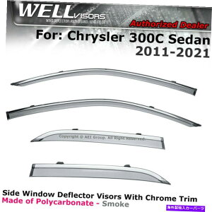 �o�O�V�[���h 11-21�N���C�X���[300C�Z�_���E�B���h�E�o�C�U�[�N�����g�������C���K�[�h�̃E�F���o�C�U�[ WELLvisors For 11-21 Chrysler 300C Sedan Window Visors Chrome Trim Rain Guards