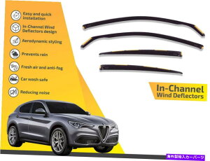 oOV[h `l͔̕d@At@IXeBI2017-up 4PC̃CK[h In channel wind deflectors rain guards for Alfa Romeo Stelvio 2017-up 4pc