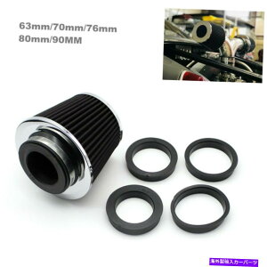 USGACe[N Ci[_Ng 5 in 1 63/70/76/80/90mmԃnCt[EhR[zCGAtB^[Lbgjo[T 5 in 1 63/70/76/80/90MM Car High Flow Round Cone Intake Air Filter Kit Universal