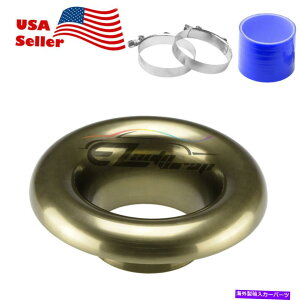 USGACe[N Ci[_Ng 4 "uYV[gCzC^[{z[A~jExX^bNVRz[X 4" Bronze Short Ram Air Intake Turbo Horn Aluminum Velocity Stack Silicone Hose