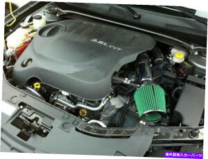 US�G�A�C���e�[�N �C���i�[�_�N�g 2011-2014�̃u���b�N�O���[���N���C�X���[200 3.6L V6�G�A�C���e�[�N�L�b�g +�t�B���^�[ Black Green For 2011-2014 Chrysler 200 3.6L V6 Air Intake Kit + Filter