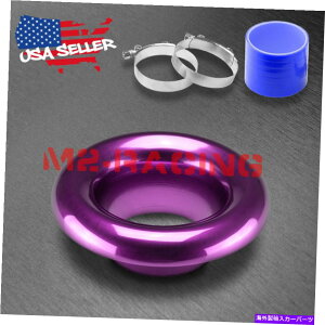 USGACe[N Ci[_Ng 3 "p[vV[gCzC^[{z[A~jExX^bNVRz[X 3" Purple Short Ram Air Intake Turbo Horn Aluminum Velocity Stack Silicone Hose