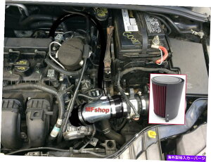 USエアインテーク インナーダクト 12-18フォードフォーカス2.0L L4非ターボ空気吸気キット用のHS背の高い黒い赤いフィルター HS Tall Black Red Filter For 12-18 Ford Focus 2.0L L4 Non-Turbo Air Intake Kit