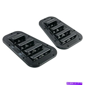 oOV[h h[o[fBtF_[̂߂̌̂鍕ABSgbvGACe[Nxg̃yA1990-2016 Pair Of Glossy Black ABS Top Air Intake Vent For Land Rover Defender 1990-2016