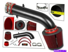 バグシールド 95-02のためのショートラムエアインテークキットマットブラック +赤いフィルター2.7L 3.0L V6 Short Ram Air Intake Kit MATT BLACK + RED Filter for 95-02 Accord 2.7L 3.0L V6