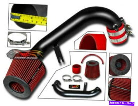 バグシールド 01-05のマットブラックスポーツエアインテークキット +赤いフィルターCIVIC DX/LX/EX 1.7L L4 MATTE BLACK SPORT AIR INTAKE KIT + RED FILTER FOR 01-05 CIVIC DX/LX/EX 1.7L L4