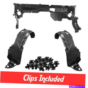 GWJo[ 01-03z_VrbÑNbvtJo[Zbg̉̐VtgtF_[Ci[ƃGW New Front Fender Liner & Engine Under Cover Set W/ Clips For 01-03 Honda Civic