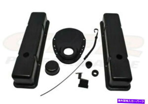 GWJo[ 58-86̃GWhXAbvLbgV{[X[ubN283 305 327 350ubNX`[g[ Engine Dress Up Kit For 58-86 Chevy Small Block 283 305 327 350 Black Steel Tall