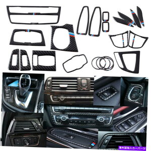 GWJo[ 11pcs/set bmw 3 4V[YF30 F34p̖{̃J[{t@Co[CeAgJo[ 11PCS/Set Real Carbon Fiber Interior Trim Decor Cover For BMW 3 4 Series F30 F34