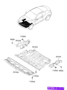 �G���W���J�o�[ OE 291202M300�̉��̐V�����{���̃q�����_�C�W�F�l�V�X�t�����g���[���[�G���W���J�o�[ New Genuine Hyundai Genesis Front Lower Engine Cover Under OE 291202M300�y���s�A���i�z