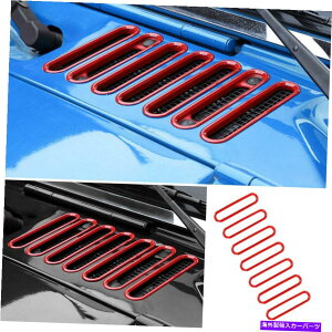 �G���W���J�o�[ �W�[�v�����O���[JK 2007-2017 ABS���b�h�G���W���t�[�h�G�A�C�����b�g�����O�J�o�[�g�����ɓK���Ă��܂� Fit For Jeep Wrangler JK 2007-2017 ABS Red Engine Hood Air Inlet Ring Cover Trim�y���s�A