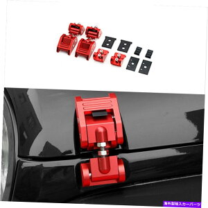 �G���W���J�o�[ �W�[�v�����O���[JK 2007-2017�������b�h�J�[�G���W���t�[�h�o�b�N���J�o�[�g�����ɍ��� Fit For Jeep Wrangler JK 2007-2017 Alloy Red Car Engine Hood Buckle Cover Trim�y���s�A���i�z