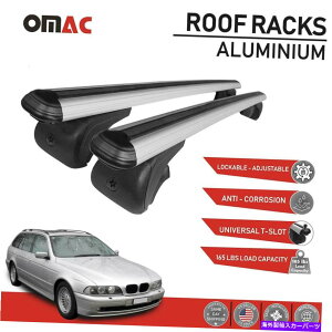 �N���X�o�[ BMW 5�V���[�YE39���S��2001-2003�p�̃V���o�[�N���X�o�[�������b�N�ו��L�����A Silver Cross Bars Roof Rack Luggage Carrier For BMW 5 Series E39 Wagon 2001-2003�y���s�A���i�z